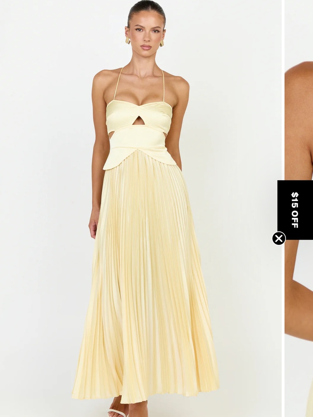 Showpo Shay Maxi Dress - SWEETHEART CUT OUT PLEATED DRESS IN LEMON